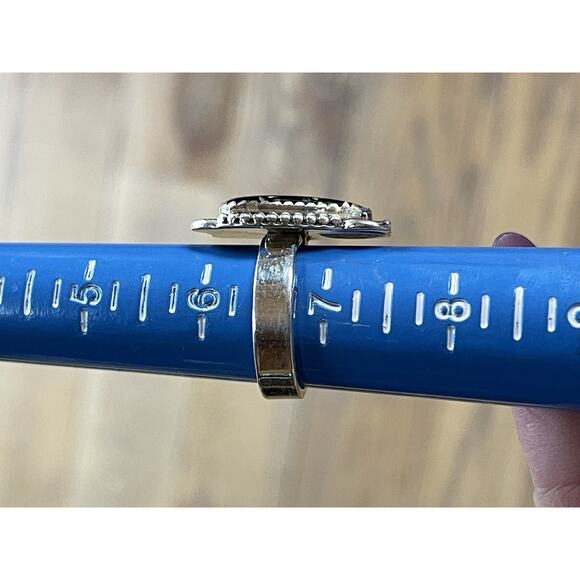 925 Sterling Silver Adjustable Ring Black Fire Opal Women Ring Southwest STUNNER - Picture 4 of 5